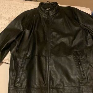 Dockers leather zip up jacket